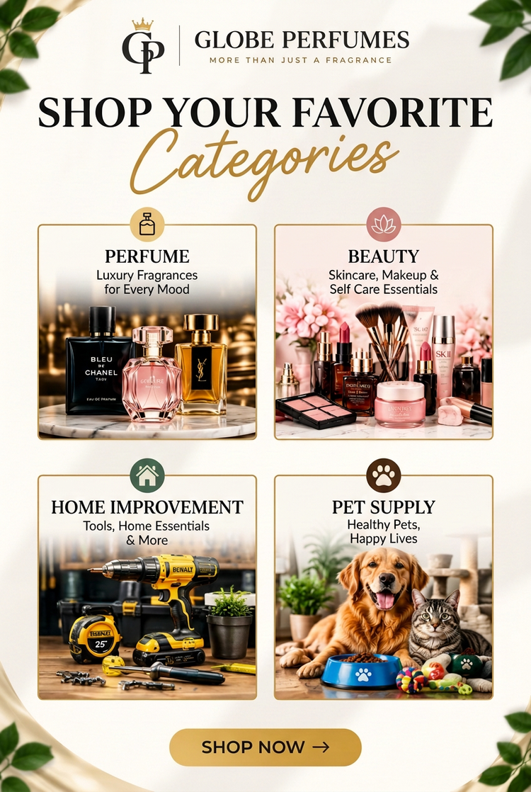 Shop your favorite categories: perfume, beauty, home improvement and pet supply