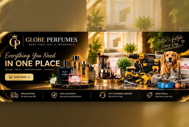 Everything you need in one place: perfume, beauty, home improvement and pet supply