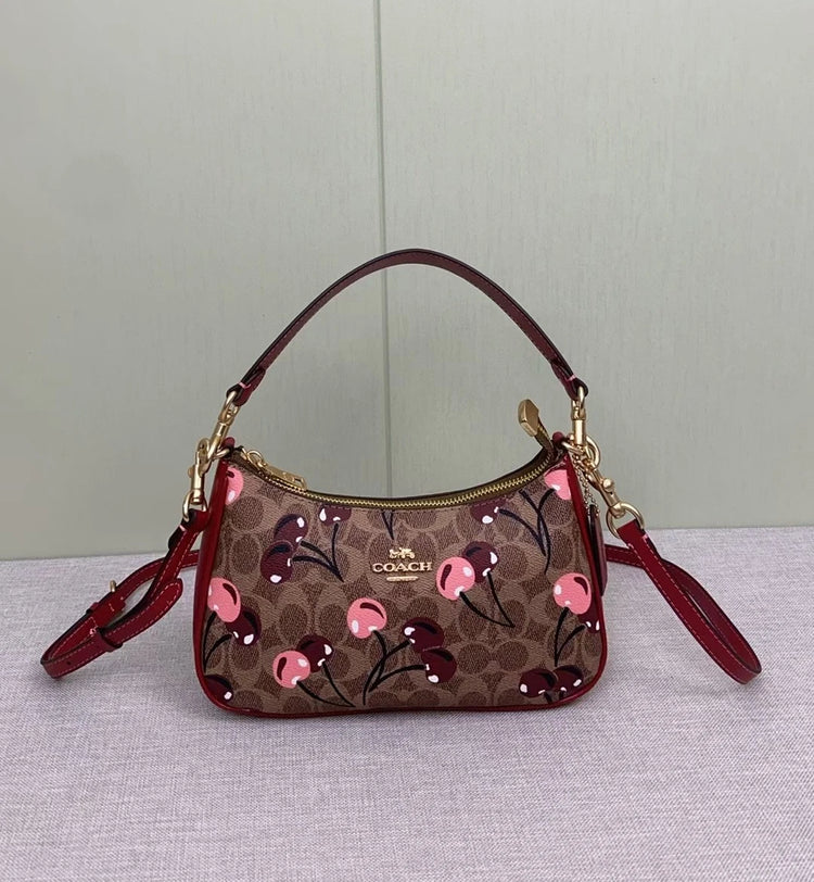 COACH Teri Shoulder Bag CY694 Signature Canvas with Cherry Print – New