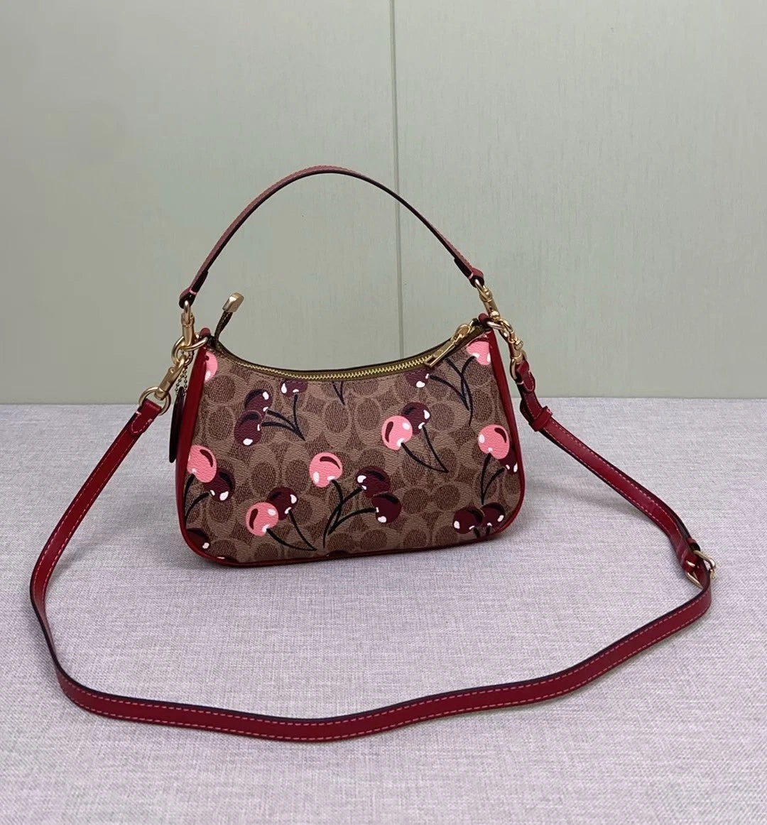 COACH Teri Shoulder Bag CY694 Signature Canvas with Cherry Print – New