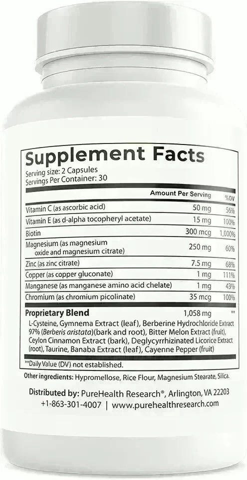 PureHealth Blood Sugar Formula – 60 Capsules