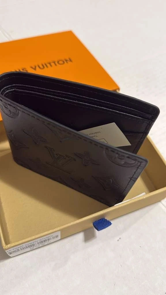 Louis Vuitton Black Embossed Monogram Bifold Wallet