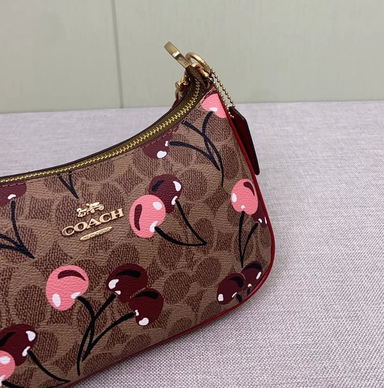 COACH Teri Shoulder Bag CY694 Signature Canvas with Cherry Print – New