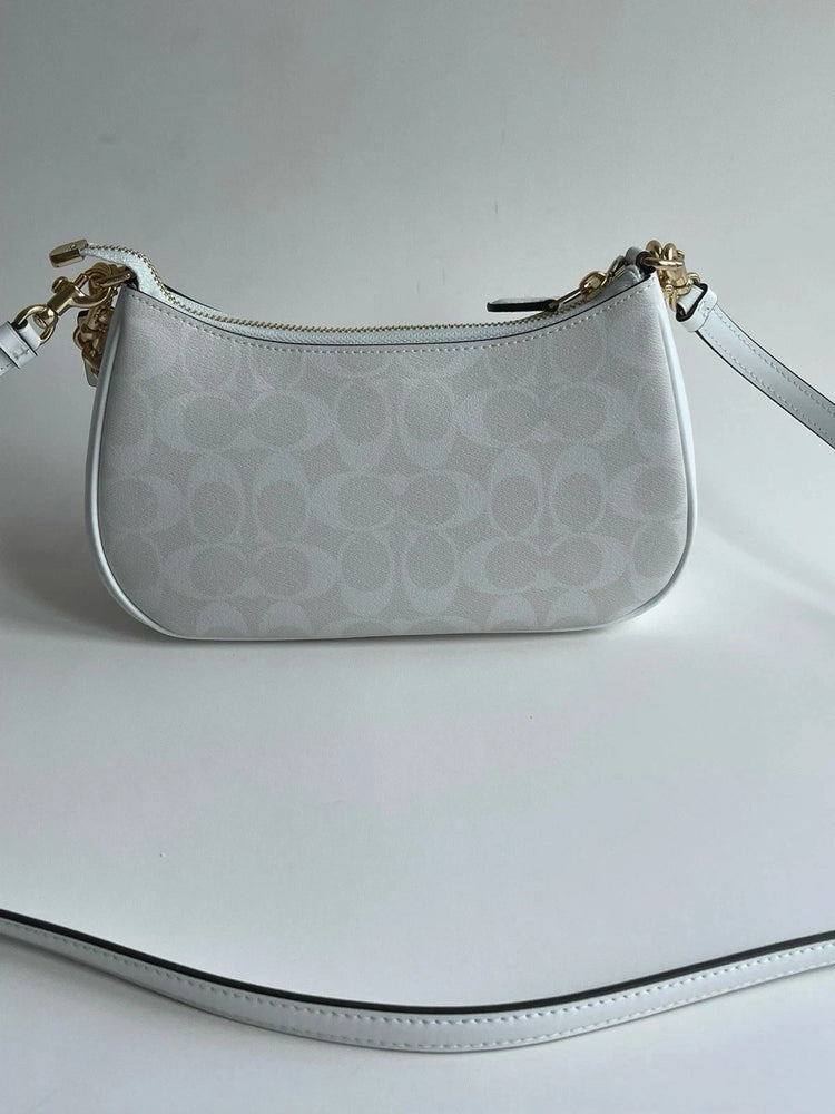 COACH Teri 2-Way Shoulder Bag – White Signature Canvas CA548