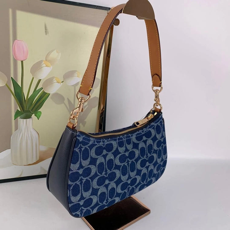 COACH Teri Shoulder Bag CAF82 – Denim/Natural