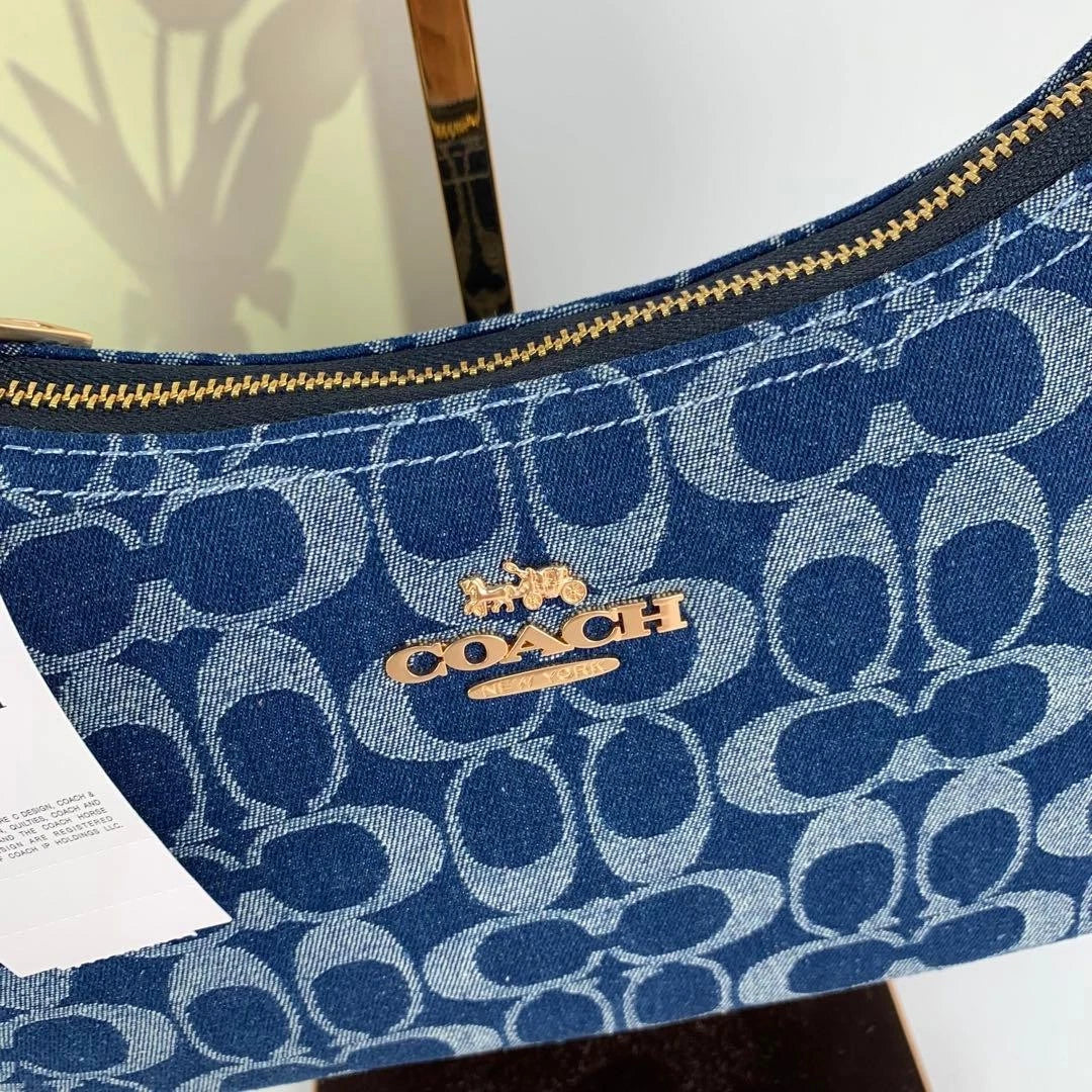 COACH Teri Shoulder Bag CAF82 – Denim/Natural