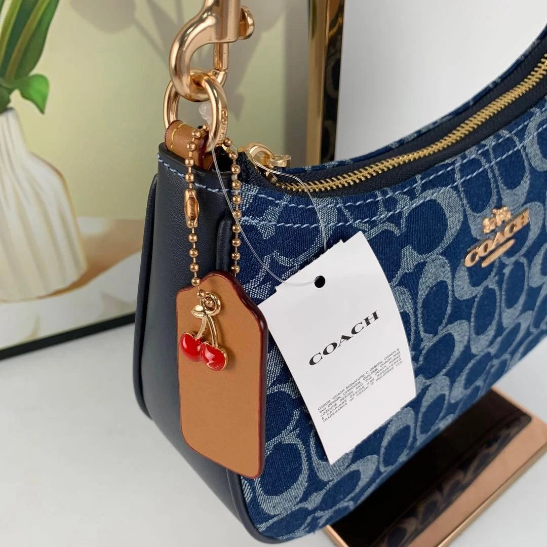 COACH Teri Shoulder Bag CAF82 – Denim/Natural