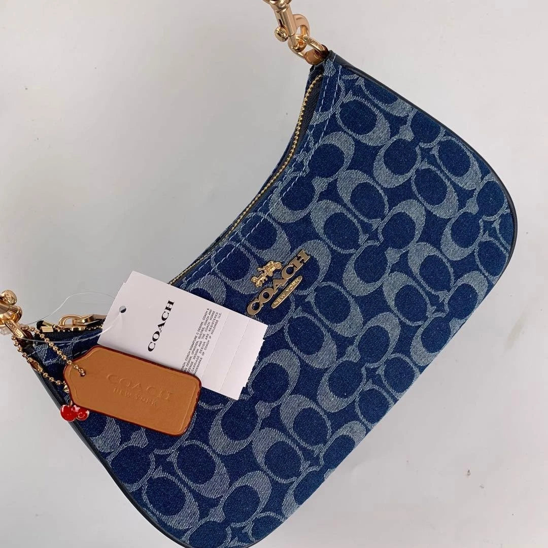 COACH Teri Shoulder Bag CAF82 – Denim/Natural