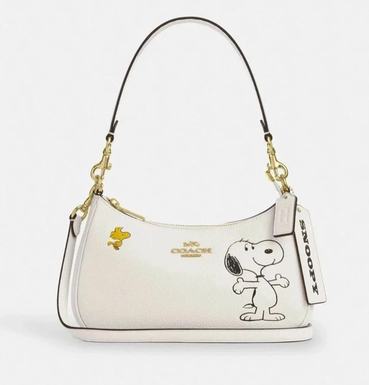 Coach x Peanuts Snoopy Teri Shoulder Bag Chalk
